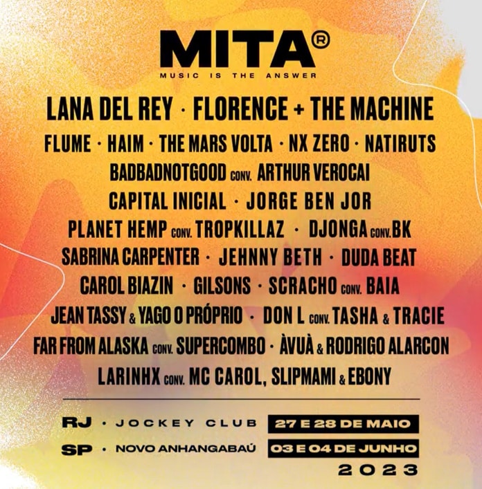 Cartaz com line-up do MITA Festival 2023