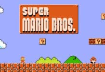 Tela inicial do primeiro Super Mario Bros.