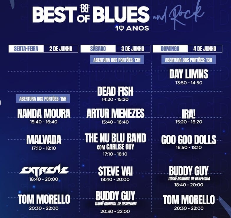 Best of Blues and Rock 2023 horários