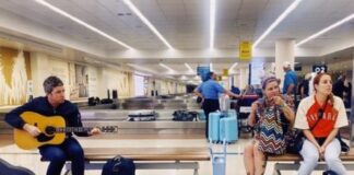 Noel Gallagher faz show para 2 pessoas em aeroporto