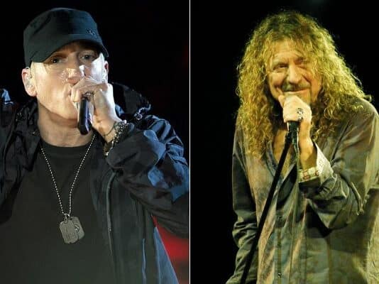 Eminem e Robert Plant, do Led Zeppelin