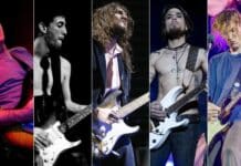 Guitarristas do Red Hot Chili Peppers (Jack Sherman, Hillel Slovak, John Frusciante, Dave Navarro e Josh Klinghoffer)