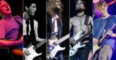 Guitarristas do Red Hot Chili Peppers (Jack Sherman, Hillel Slovak, John Frusciante, Dave Navarro e Josh Klinghoffer)
