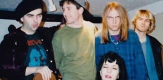 Kurt Cobain ao lado de integrantes do Melvins
