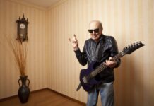 Foto stock de idoso com guitarra, Rock and Roll, Metal
