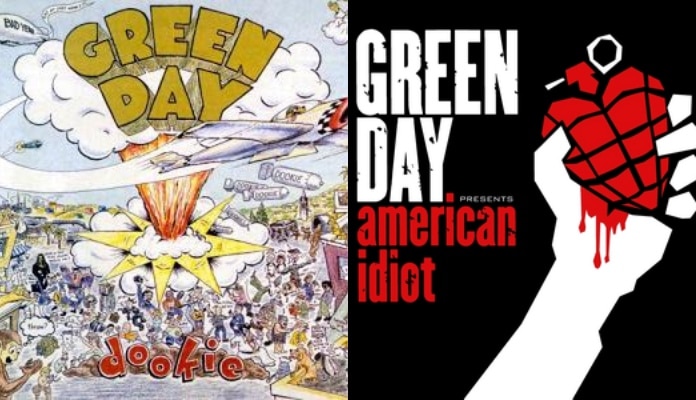 Green Day: capas dos discos Dookie e American Idiot