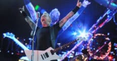 James Hetfield tocando guitarra com o Metallica no Rio de Janeiro