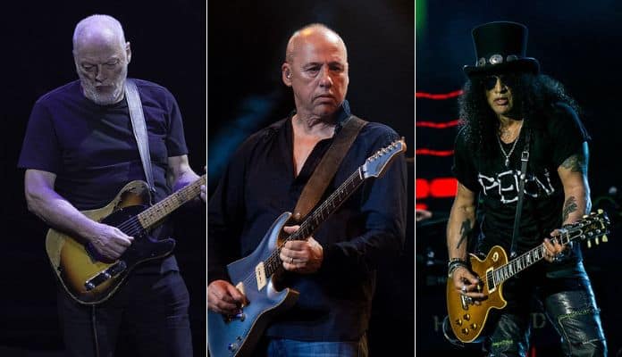 David Gilmour, Mark Knopfler e Slash estão juntos em