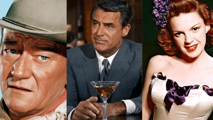 John Wayne, Cary Grant e Judy Garland