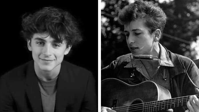 Timotheé Chalamet e Bob Dylan