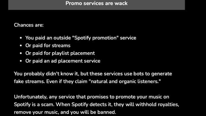 Spotify músicas removidas bots